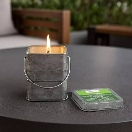 Mainstays Outdoor Citronella Candle - 2oz Mini Metal Bucket | Repels Mosquitoes | Single Wick | Up to 11 Hours Burn Time