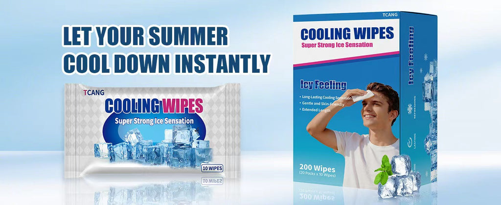 Cooling Body Wipes, Alcohol-Free Cooling Towelettes (Green)