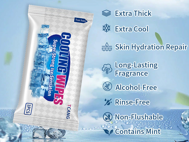 Cooling Body Wipes, Alcohol-Free Cooling Towelettes (Green)