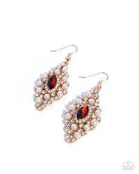 Palatial Promenade Brown Earrings