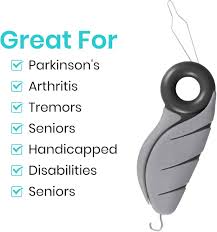 Button Hook with Finger Hole - Zipper Gripper Pull Helper - Dressing Aid Assist