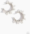Elite Expense White Hoop Earrings
