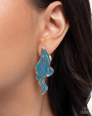 Fluid Fashion Blue Earrings